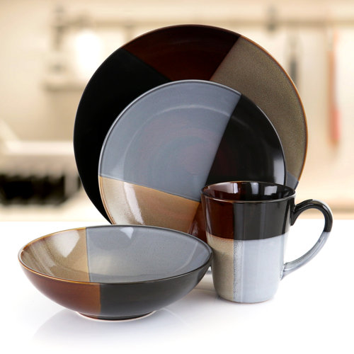 Ebern Designs Congress Stoneware Dinnerware Set of 16 & Reviews Wayfair